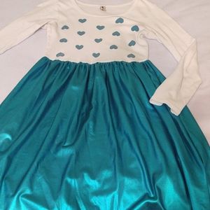 Kids white and blue long sleeve dress